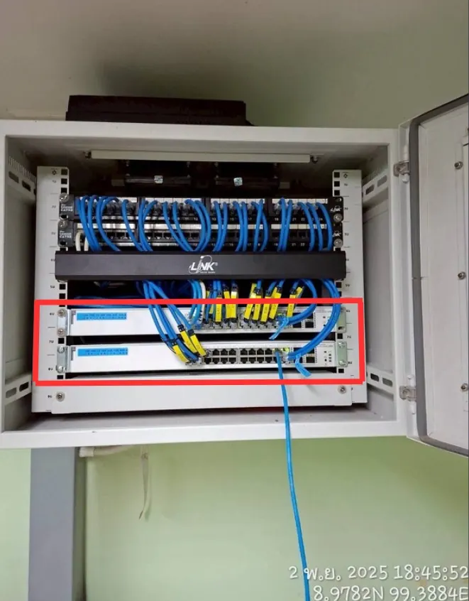 งานติดตั้ง Network Switch